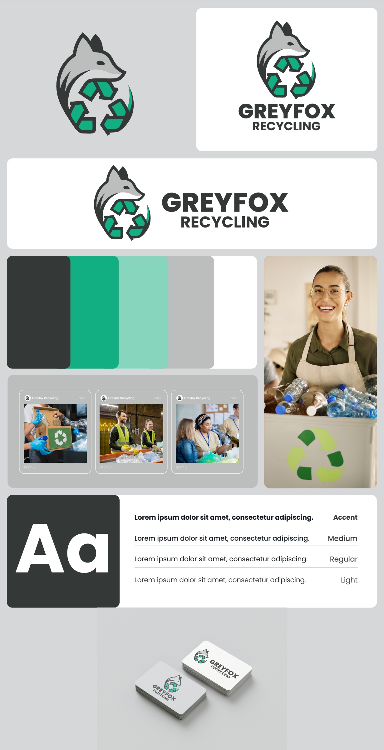 Greyfox Recycling: Emblem direction — presentation board