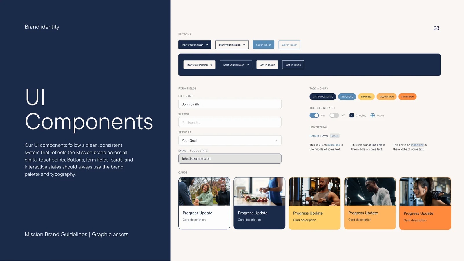 Mission MNT: UI components — brand guidelines