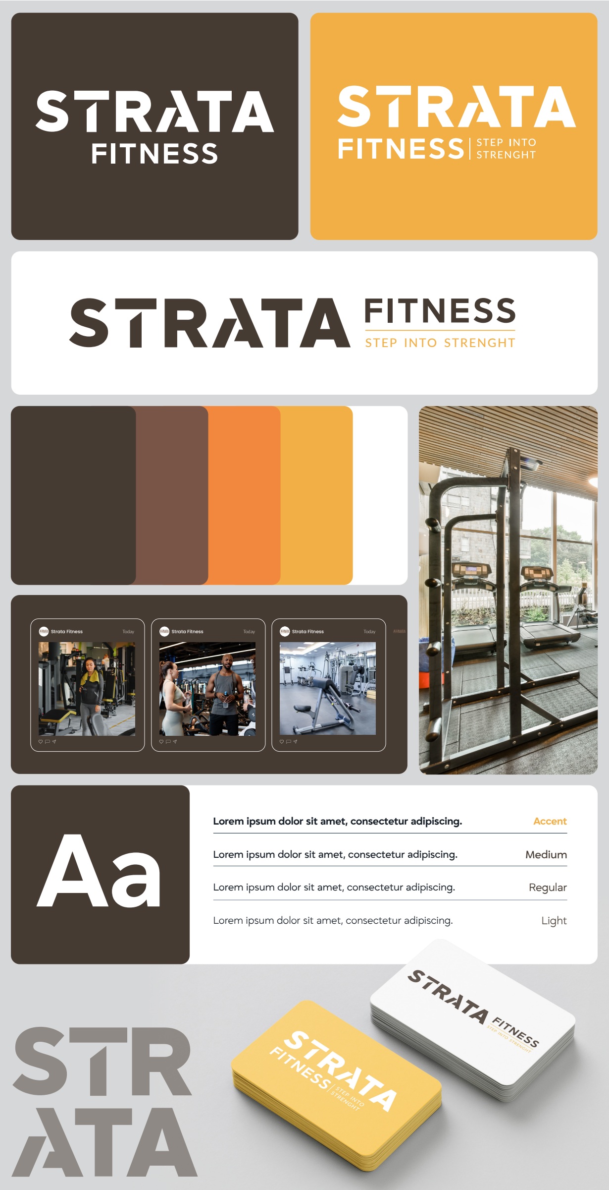 Strata Fitness: Direction A — wordmark-led identity