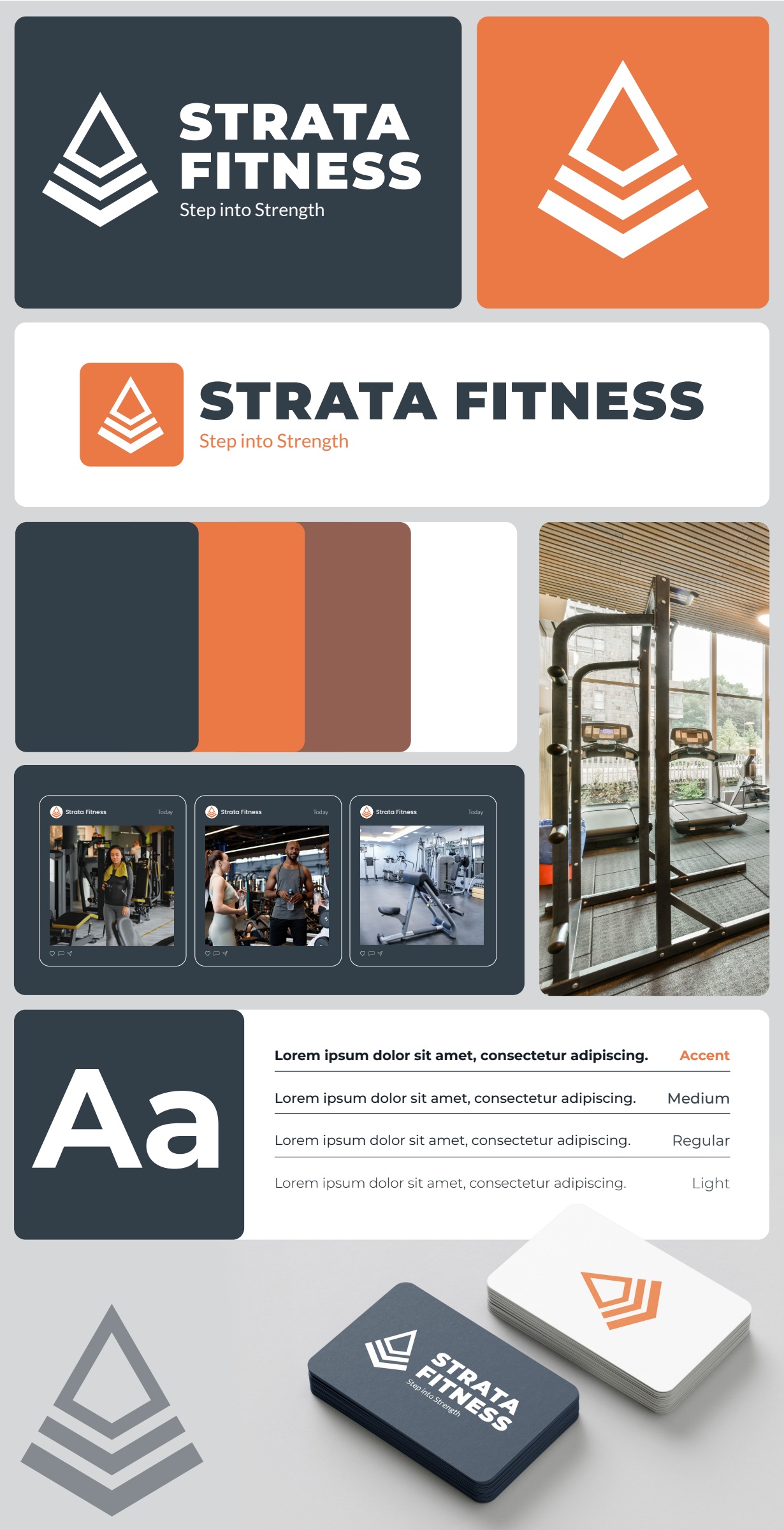 Strata Fitness: Direction B — geometric emblem